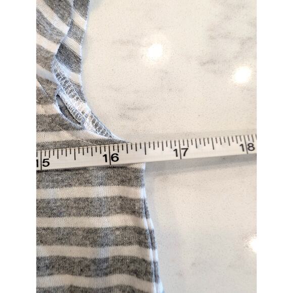 Grey State Mollie Tee NWT Grey White Striped XS S Basic Cotton Eco Friendly - Picture 4 of 5
